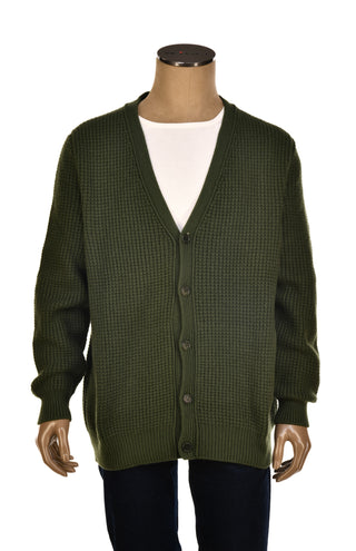 Manrico Cashmere V-Neck Button Up Thick Knit Cardigan