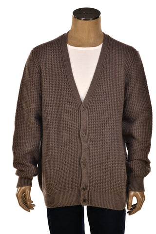 Manrico Cashmere V-Neck Button Up Thick Knit Cardigan