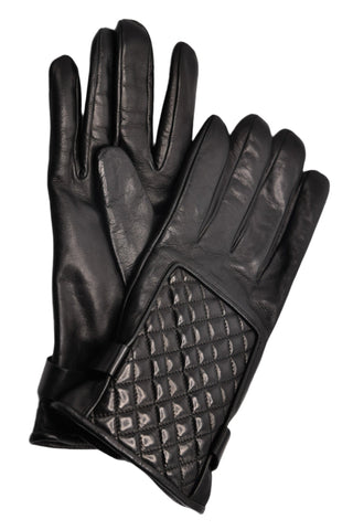 Mario Portolano Leather Textured Button Clasp Gloves