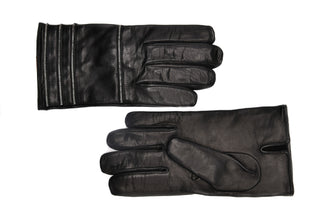 Mario Portolano Leather Zipper-Design Slip On Gloves