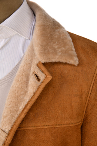 Hettabretz Caramel Leather Shearling Overcoat