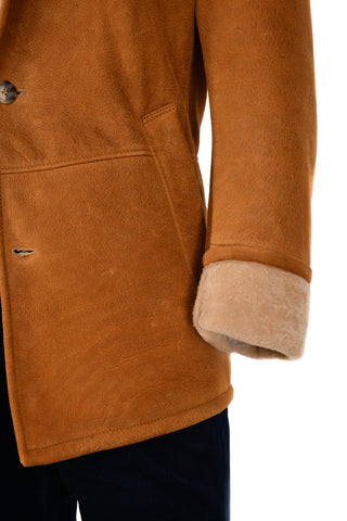 Hettabretz Caramel Leather Shearling Overcoat