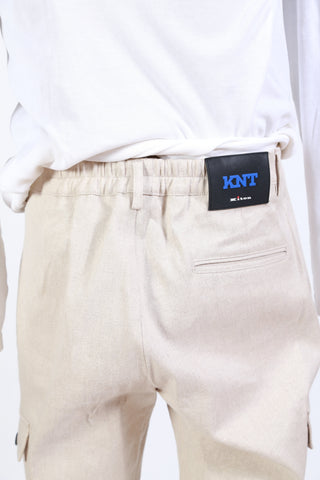 KNT by Kiton Cream Cargo Pants