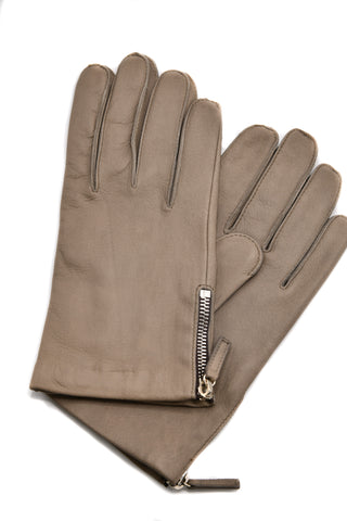 Mario Portolano Leather Zip Up Gloves