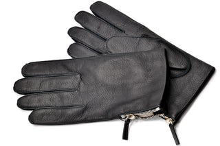 Mario Portolano Leather Zip Up Gloves