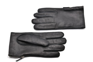 Mario Portolano Leather Zip Up Gloves