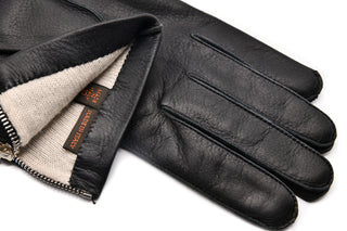 Mario Portolano Leather Zip Up Gloves