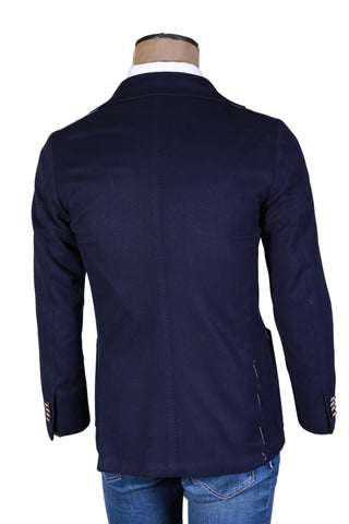 Sartorio Dark-Blue Solid Sport Jacket